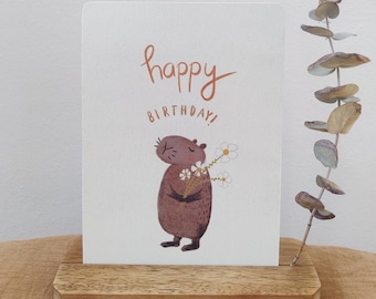 Birthday card Happy Birthday Capybara for birthday flowers