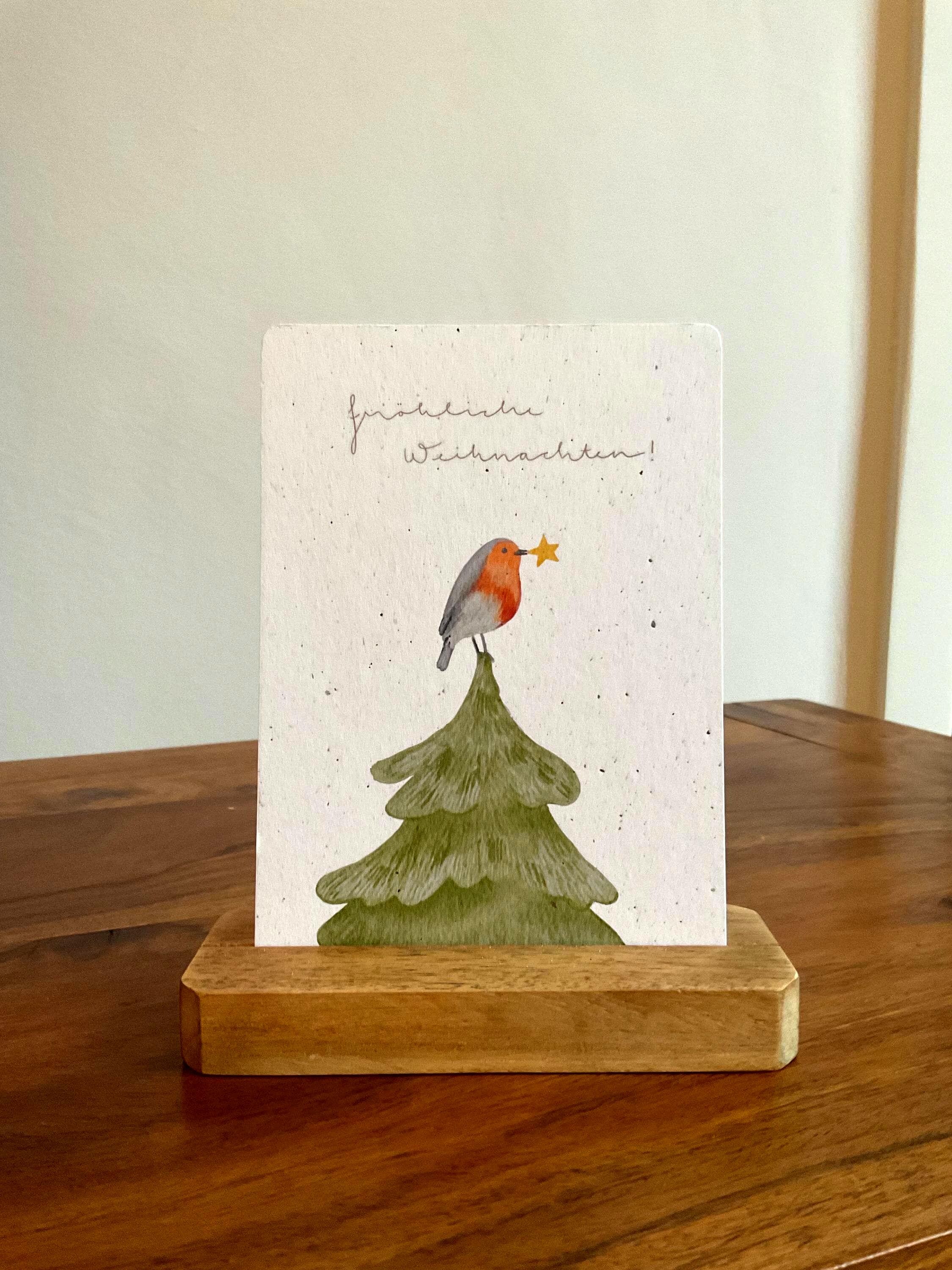 AMORISTA Weihnachtskarte Für Enkelin – In Edlem Leinenlook Mit Stabilem Umschlag