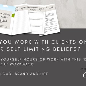 Use coaching templates created for life coaches to save time & money. Unlock your clients potential with this workbook on limiting beliefs.