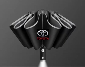 New Automatic Reverse LED Lighting Reflective Strip Ten Bone Car Umbrella For Toyota Accessory
