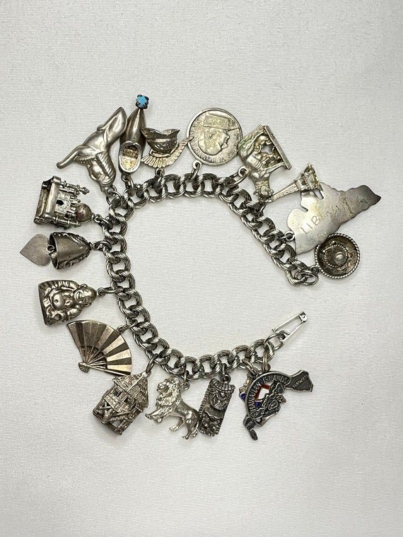 Vintage Sterling Charm Bracelet - image 1