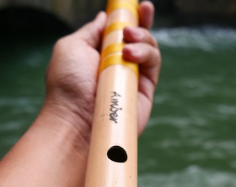 E Bass Bansuri Flute - E Bass Concert Scale Hindustani Professional Bamboo Flute - 440 Hz, 432Hz Bass Classical Bansuri Flute - Amberflutes