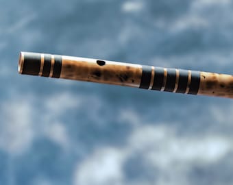 E Bass 432Hz, 440hz Bass Bansuri Flute - Meditation Flute - Leopard Pattern - 29 Inches