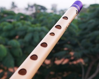 "Bass-Bansuri-Flöte ""Konzertqualität"", indischer Bambus, 52 cm."