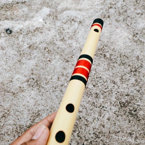D Medium Indian Bansuri Flute Bamboo Wooden Professional Bamboo Bansuri Flute D Sharp Medium Scale 440Hz/432Hz Custom Made Flute image 3
