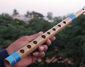 Carnatic Venu Bansuri Flute - Concert Scale South Indian Professional Bamboo Flute - Amberflute