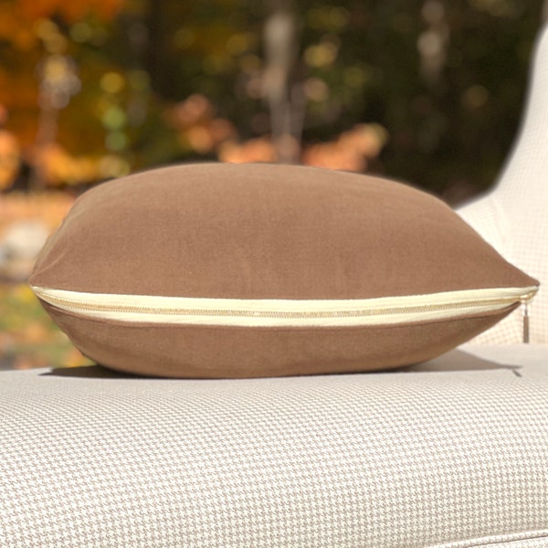 Brown Velvet Pillow Etsy
