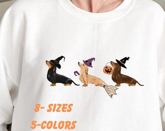 Halloween, Dachshund Sweatshirt, Spooky Wiener Dog, Halloween Shirt, Halloween Sweater, Dachshund Witch Sweatshirt,  Spooky Season