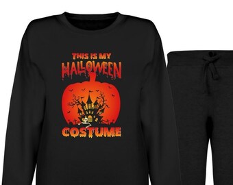 Spooky Halloween Costume  Funny Halloween Suit  Crewneck Sweatshirt Jogger Lounge Set, Ghostly Joggers Costume Ready