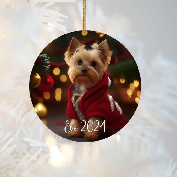 Personalized yorkie christmas ornaments hotsell