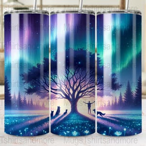 Northern Lights Tumbler Wrap, 20oz Skinny Tumbler Wrap, Aurora Borealis Tumbler Design, Digital Download, Commercial Use