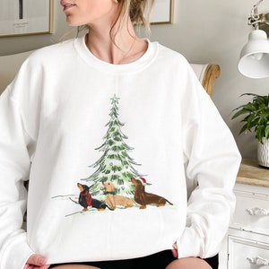Dachshund Christmas Sweatshirt, Dog Sweatshirt, Dachshund Lover Gift, Wiener Dog Sweatshirt Sausage Dog Shirt
