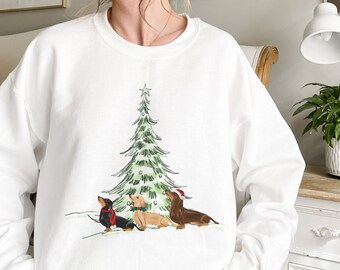 Dachshund Christmas Sweatshirt, Dog Sweatshirt, Dachshund Lover Gift, Wiener Dog Sweatshirt Sausage Dog Shirt