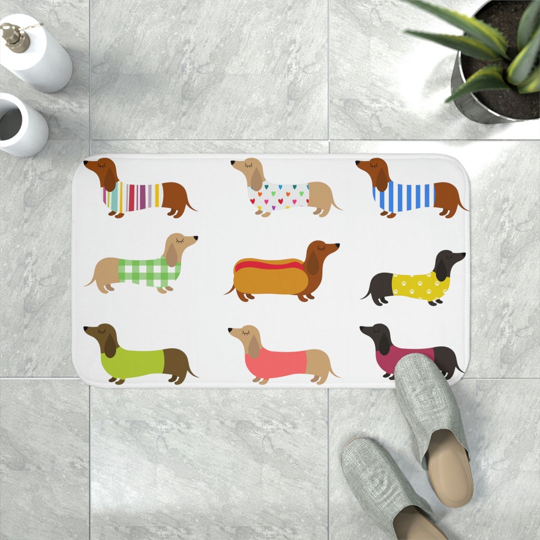 Dachshund Memory Foam Bath Mat Etsy