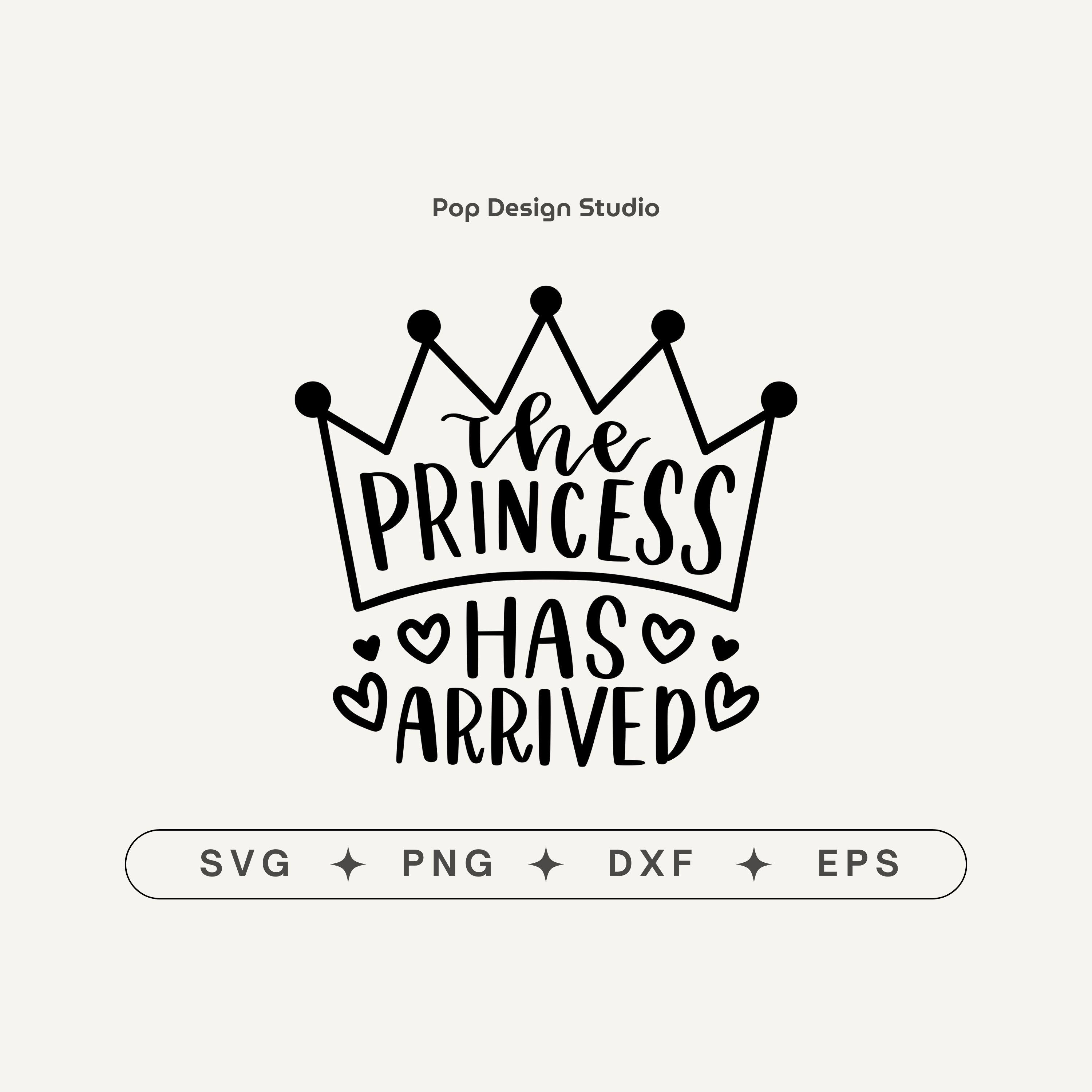 The Princess Has Arrived Svg, Baby Onesie Svg, Crown Svg, Newborn Svg ...