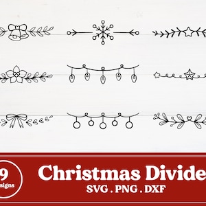 Diviseur de texte de Noël SVG, Décoration de texte SVG, Cricut SVG