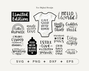 Baby Svg Bundle | Newborn Svg | Baby Girl Svg | Baby Boy Svg | Baby Onesie Svg | Svg Files For Cricut