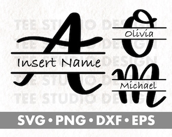 Monogram SVG, Split Monogram SVG, Alphabet SVG, Initial Svg, Last Name Svg, Svg Files For Cricut