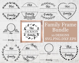 Family Frame Svg Bundle | Farmhouse Svg | Last Name Svg | Monogram Svg | Svg Files For Cricut
