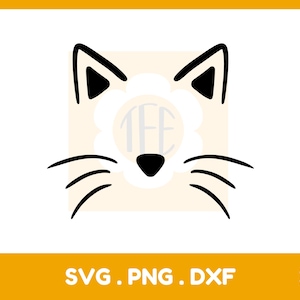 Kat gezicht SVG | Katje-Svg | Svg-bestanden voor Cricut