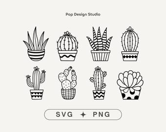 Kaktus svg, svg-Dateien für Cricut, Sukkulenten svg, Pflanzen svg