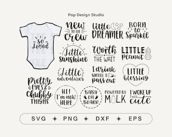 Baby geschnitten Datei | Neugeborenes Design | Baby Mädchen geschnitten Datei | Baby Junge geschnitten Datei | Baby Strampelanzug geschnitten Datei | SVG-Dateien für Cricut
