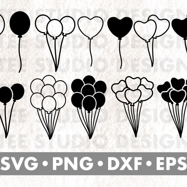 Balloon SVG Bundle, Birthday Svg, Party Svg, Svg Files For Cricut