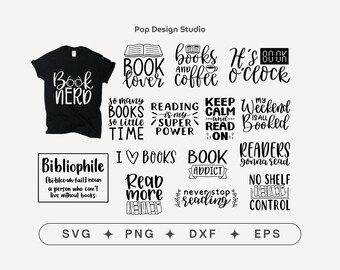 Bücherwurm Zitate SVG Bundle | Lesezeichen | Buchliebhaber SVG | Zitat SVG | SVG-Dateien für Cricut