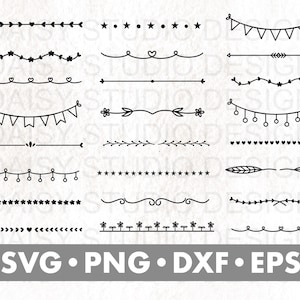 Text Divider Svg, Flourish Svg, Swirl Svg, Text Decoration Svg, Floral Border Svg, Flower Border Svg, Text Ornament Svg, Cricut Svg