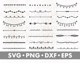 Text Divider Svg, Flourish Svg, Swirl Svg, Text Decoration Svg, Floral Border Svg, Flower Border Svg, Text Ornament Svg, Cricut Svg