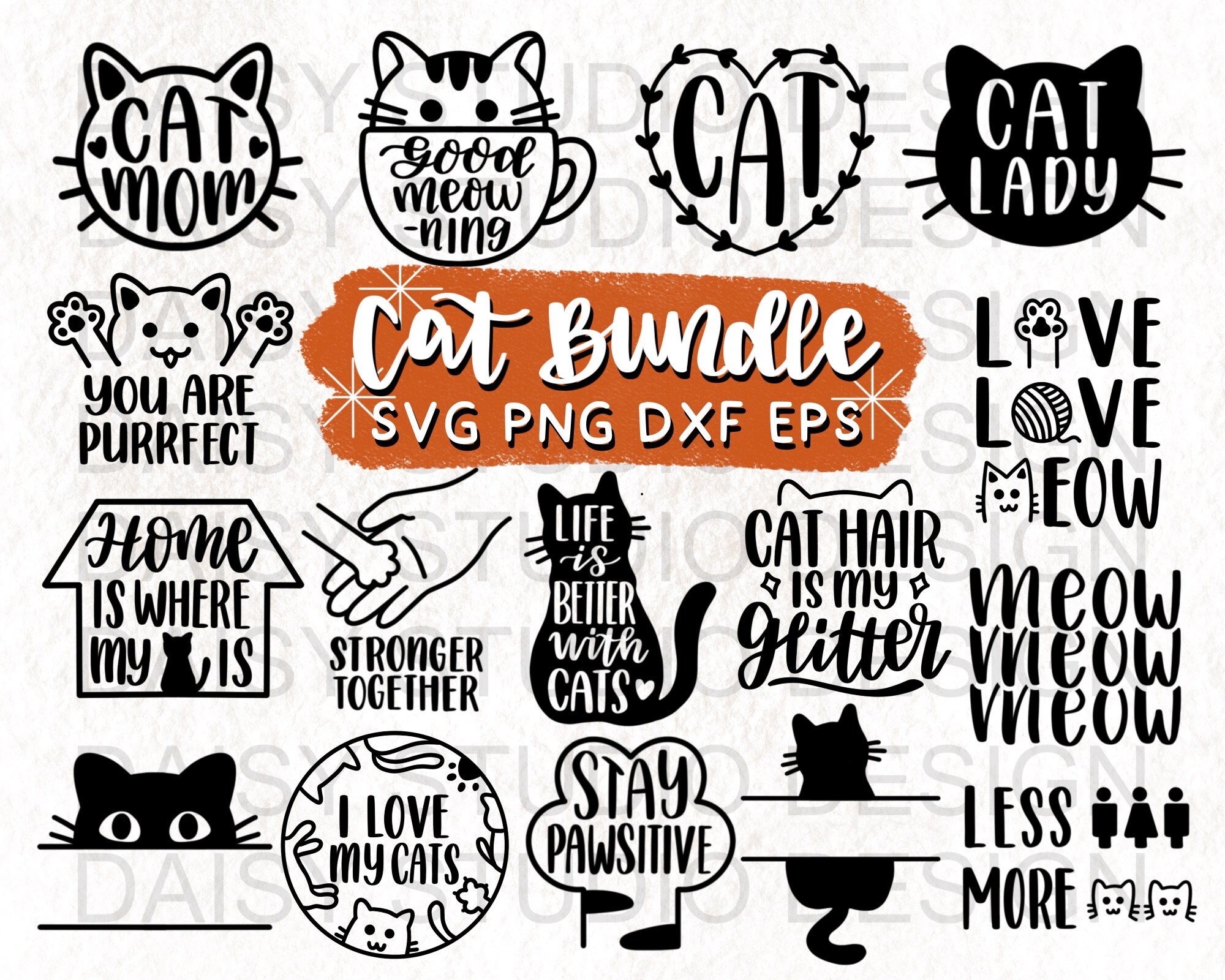 Cat Svg Bundle, Svg Files for Cricut - Etsy Canada
