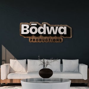Custom Wood Business Logo Sign: Indoor Office Decor