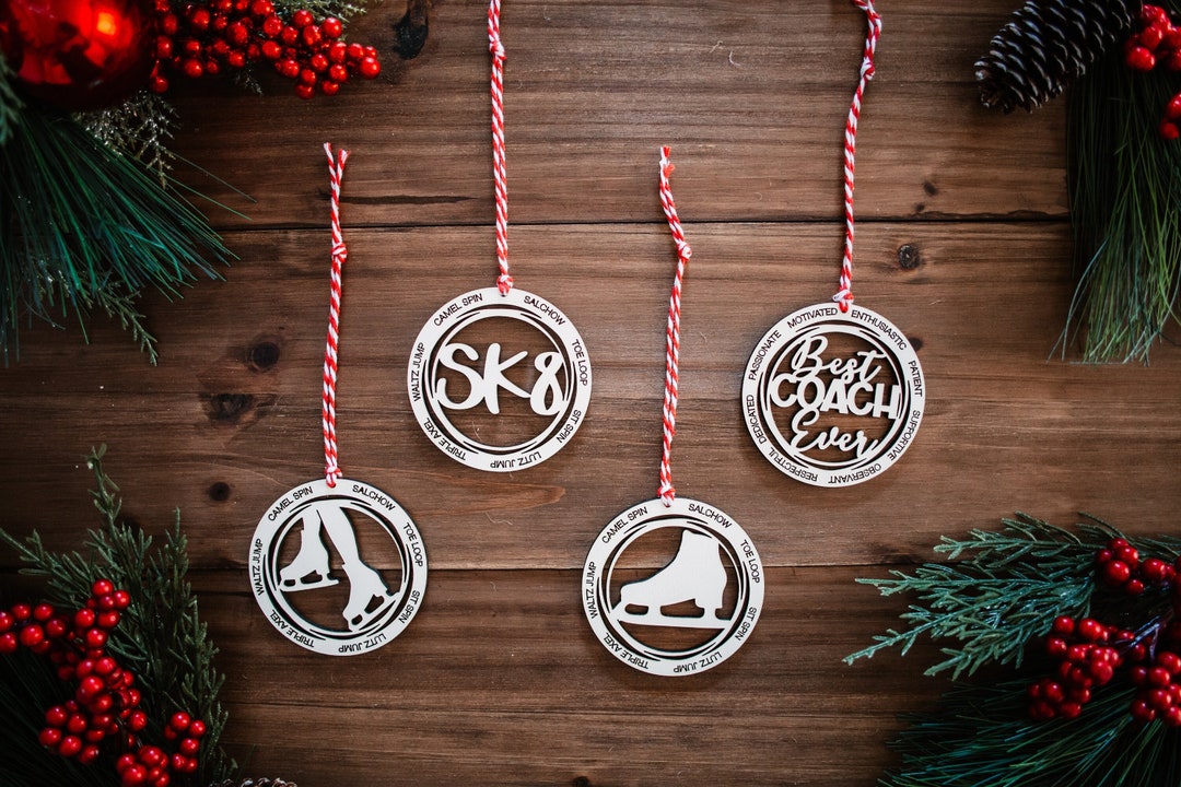 Ice Skating Ornament, Gift for Ice Skater, Best Coach Ever, Figure