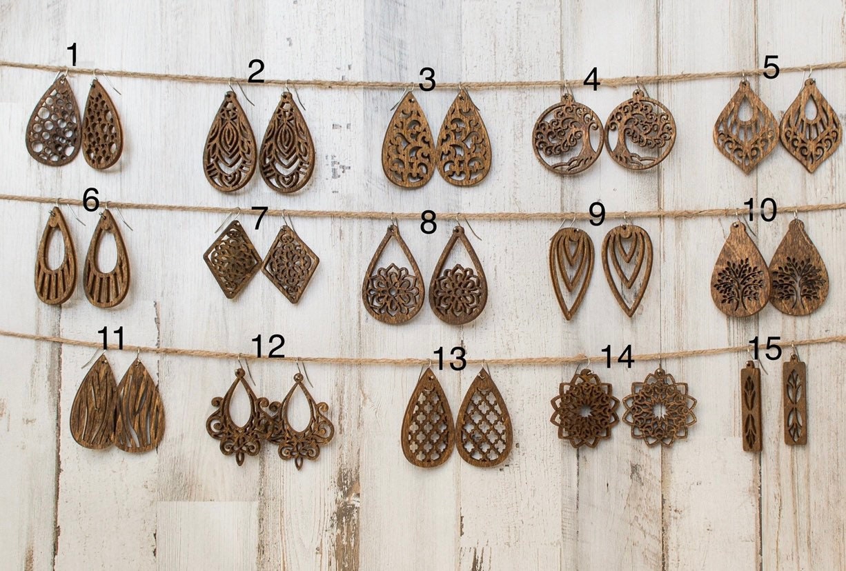 Wholesale earrings bulk bulk earrings wooden earrings for Etsy
