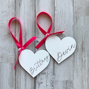 Valentinstag Tags, Herz Tags personalisiert, benutzerdefinierte Geschenkanhänger, Name Herz, Liebe Tags, Februar Geschenk, Herz Ornament personalisiert, Galentine