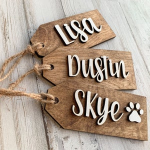 Wood gift tag name, stocking personalized tags, custom Christmas tags, name tags wooden, stocking tags personalized, handmade gift tags