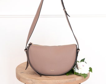 Genuine Leather Convertible Bag - BLUSH PINK - Crossbody, Shoulder, Top-handle - High Quality, Durable, Modern (USA Seller) AA1-011-05
