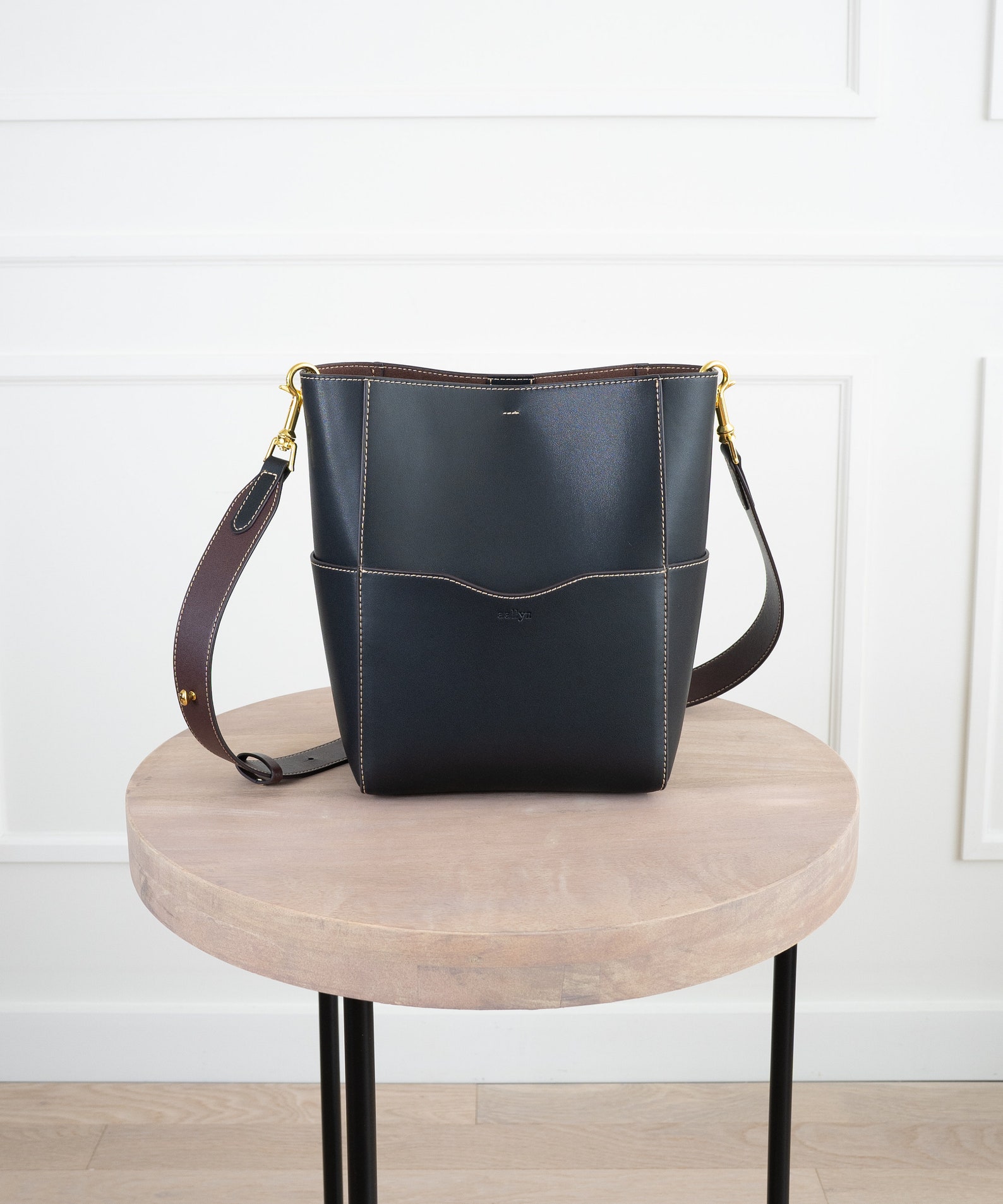 Black Genuine Leather Bucket Bag Purse Crossbody or Shoulder | Etsy