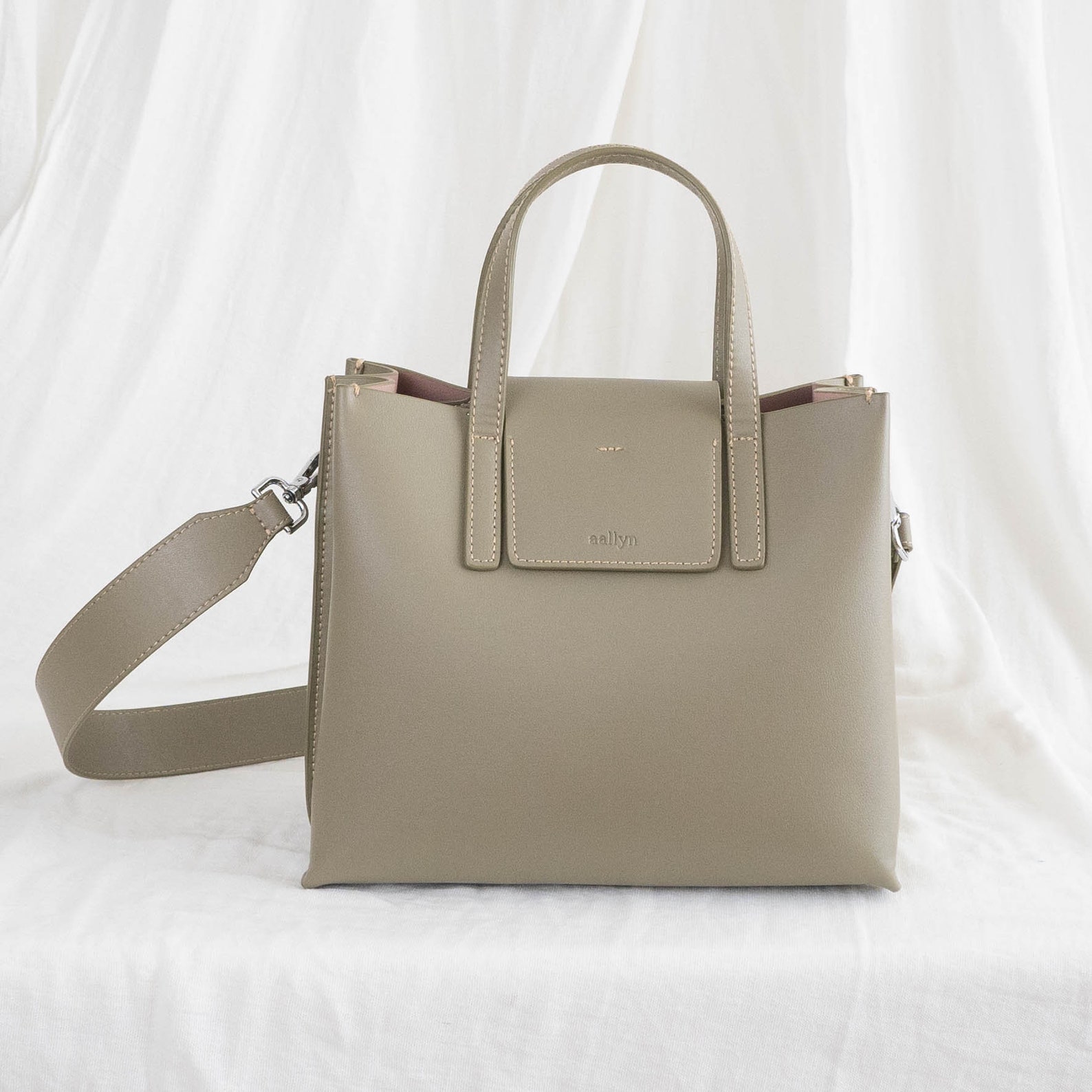 Moss Green/Khaki Genuine Leather Medium Satchel Bag Etsy