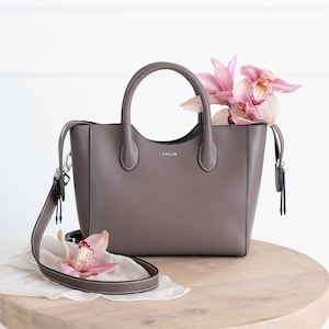 Wood Berry - Lilly Satchel - Genuine Leather Purse - Crossbody Shoulder - High Quality, Durable, Minimal, Modern (USA Seller) AA1-007-03-FAX