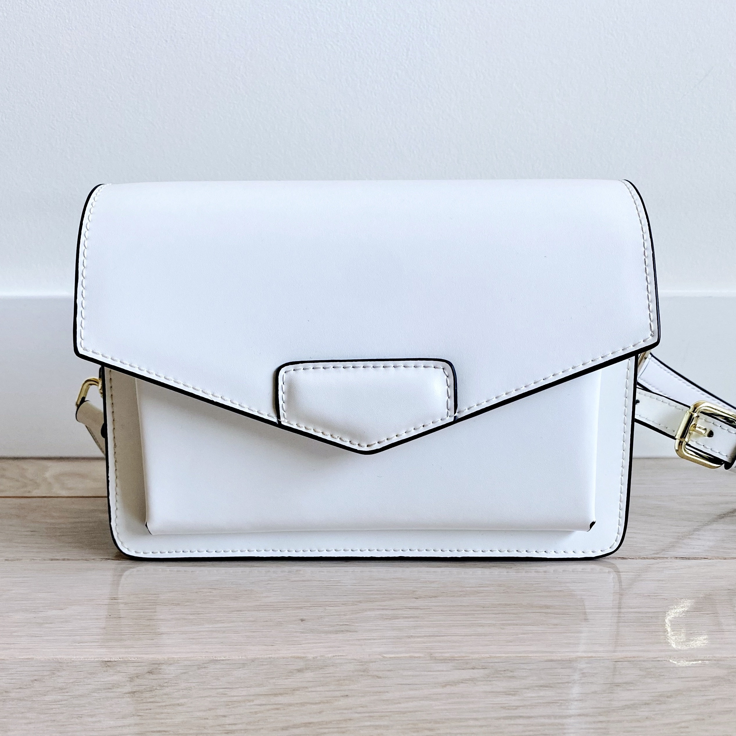 Genuine Leather Small Crossbody Bag in Smooth Leather White Etsy
