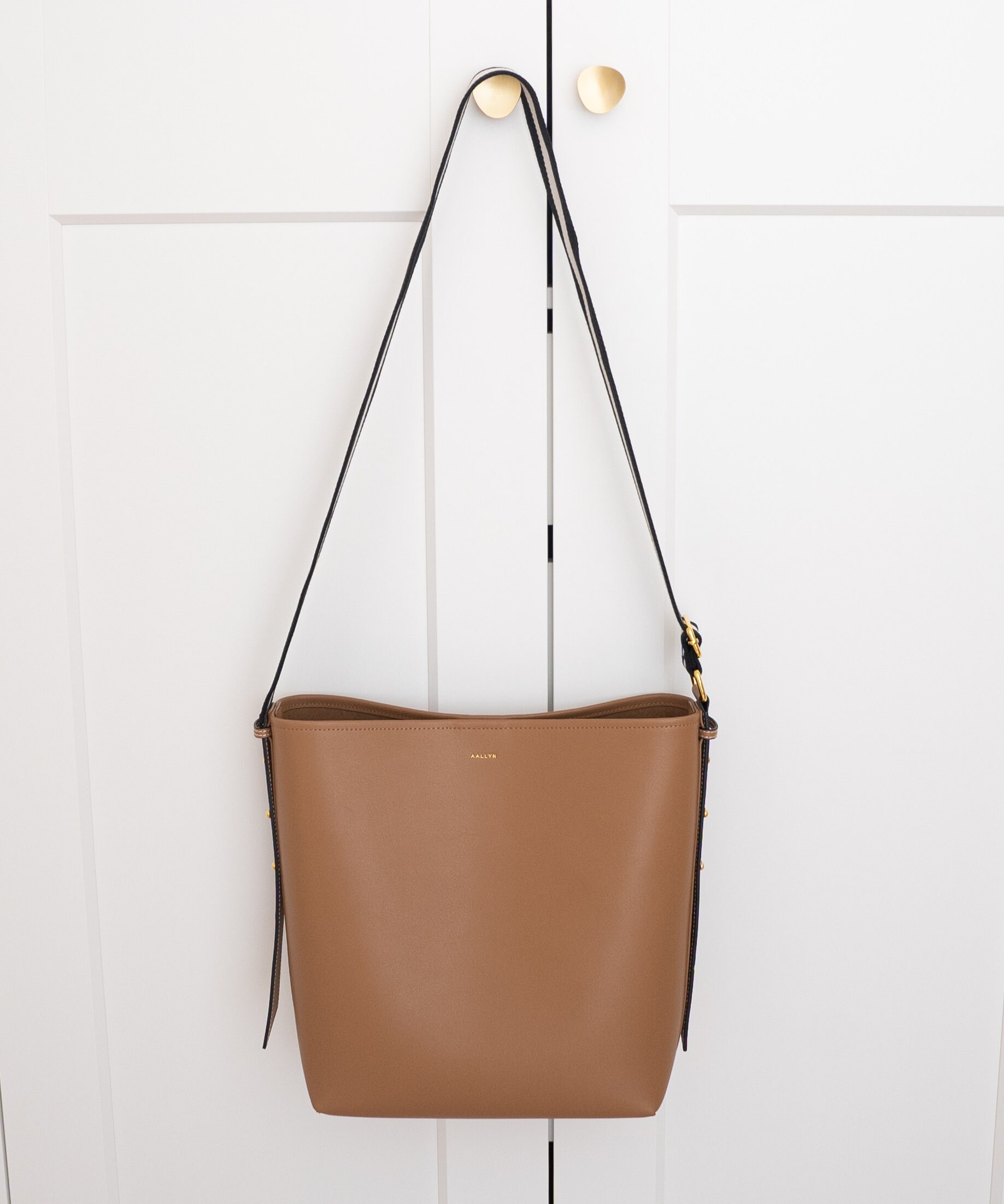 Tobacco Brown Leather Large Bucket Tote - Shoulder or