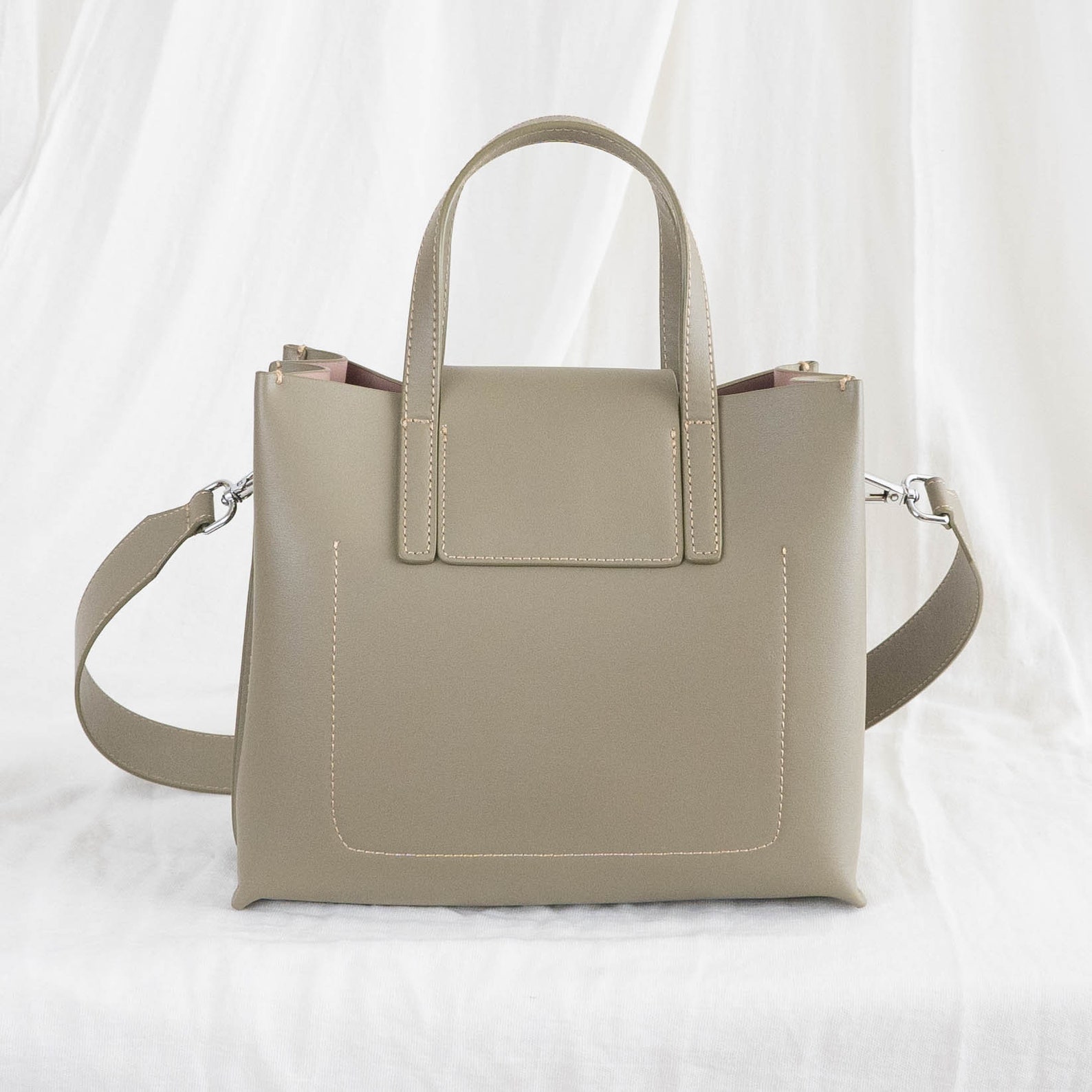 Moss Green/Khaki Genuine Leather Medium Satchel Bag Etsy