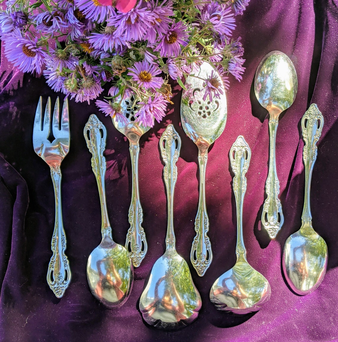Oneida Brahms Vintage Serving Flatware Pieces set of 8 Etsy