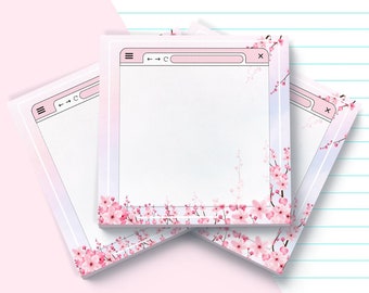 Cherry Blossom Sticky Note | Cute Kawaii Dreamy Aesthetic Stationery Memo Pad