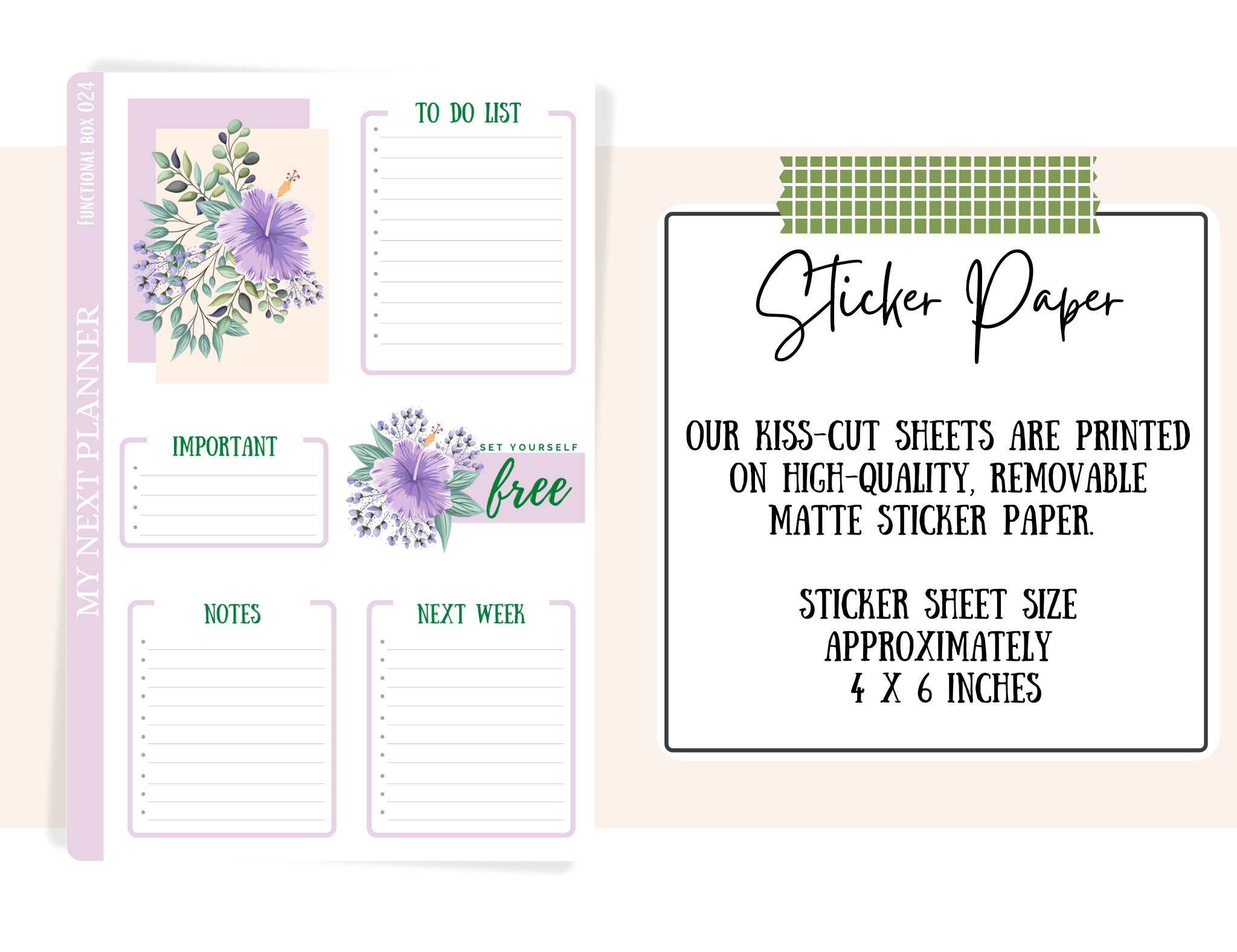 Flower Stickers, Adhesive Note, Boxed Set