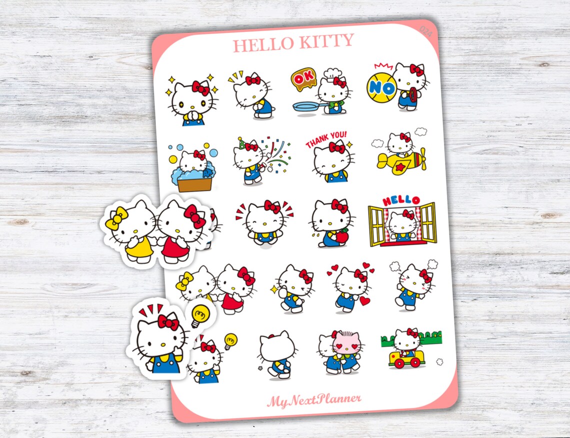 Hello Kitty Kawaii Stickers Planner Sticker Sheet Kawaii | Etsy