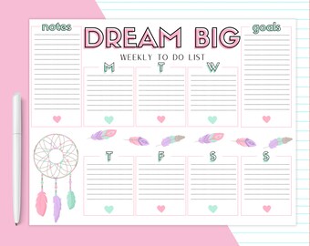 Weekly Planner Pad - Dream Big