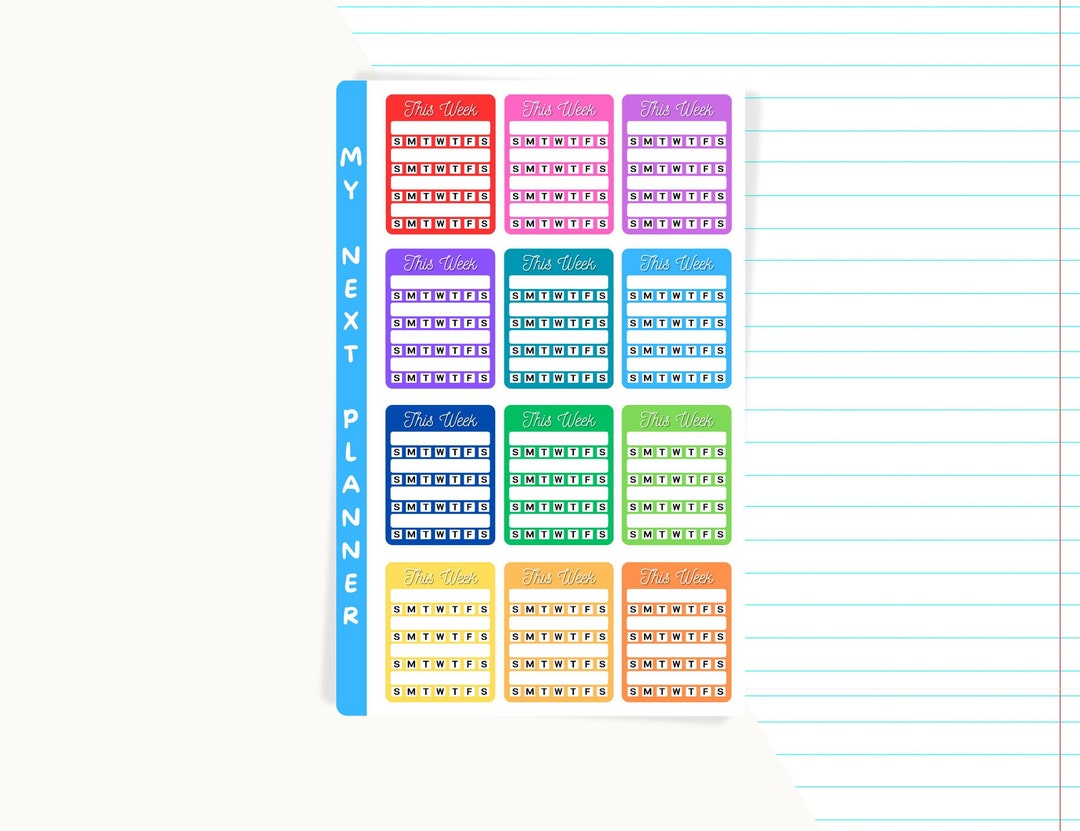 Weekly Habit Tracker, Habit Tracker Sticker, Stickers Sheet, Functional ...
