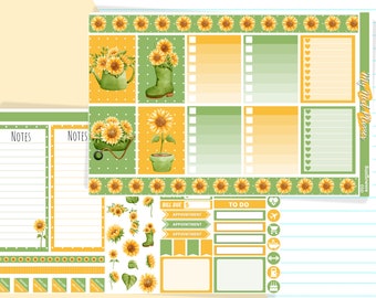 Sunflowers Sticker Sheet, Cute Kawaii Plant Stickers, Cute Stickers, Stationery, Bujo Stickers, Kawaii Sticker Sheet, Journal Sticker